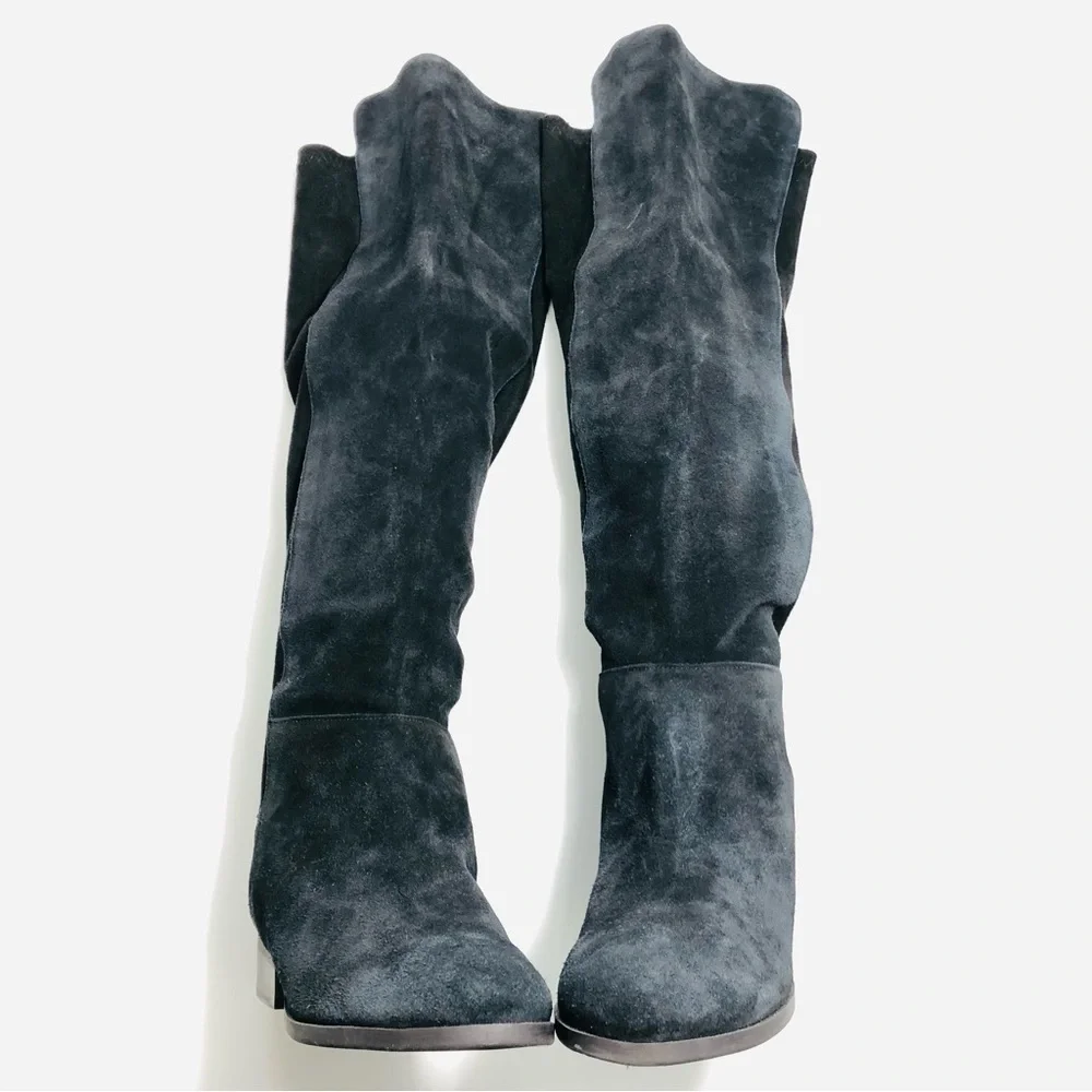 NEW Lucky Brand Calypso Over-The-Knee Boot in Black Suede Fabric Combo size 6.5